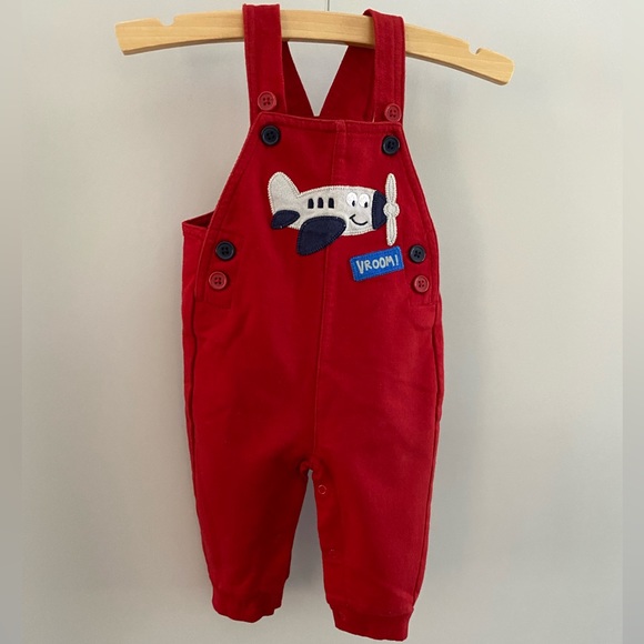 Airplane Red Overalls size 6 Months - Picture 8 of 9